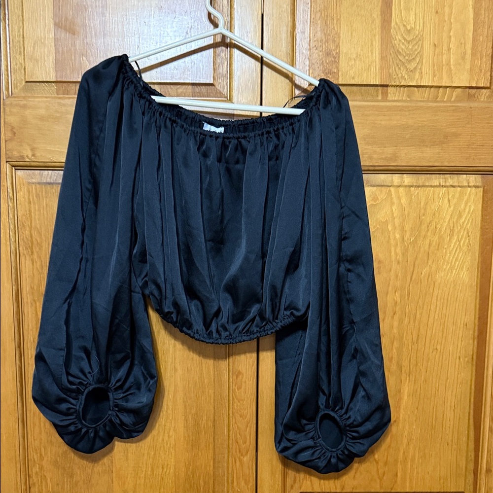 HYFVE Elegant Black Off-Shoulder Blouse